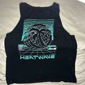Heat wave visual men’s tank top size XL black used great condition white decal